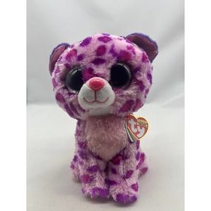 Glamour the Pink Leopard Glitter Eyes TY Beanie Boos 6"
